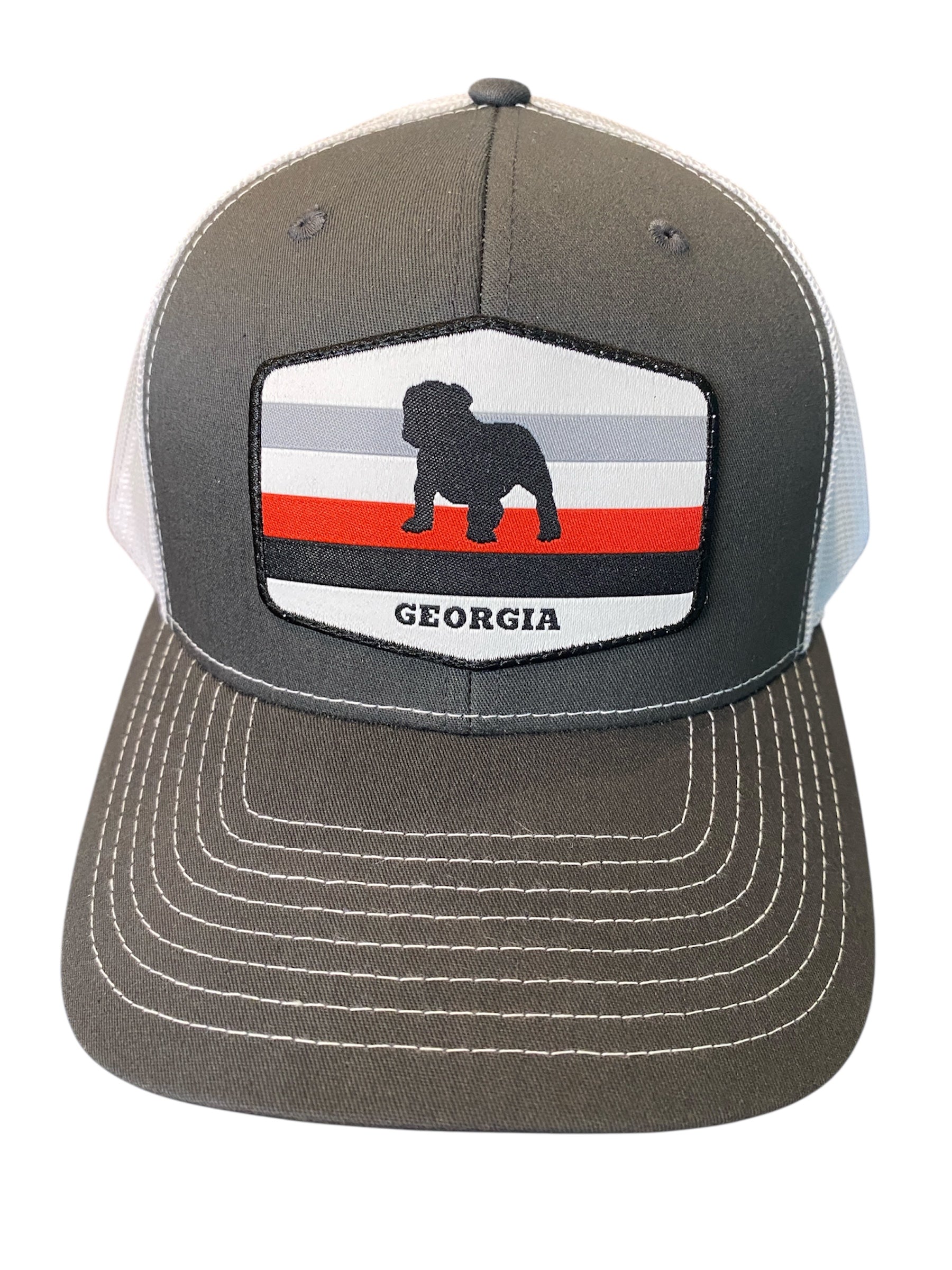 Richardson 112 Bulldog Stripes in charcoal/white mesh