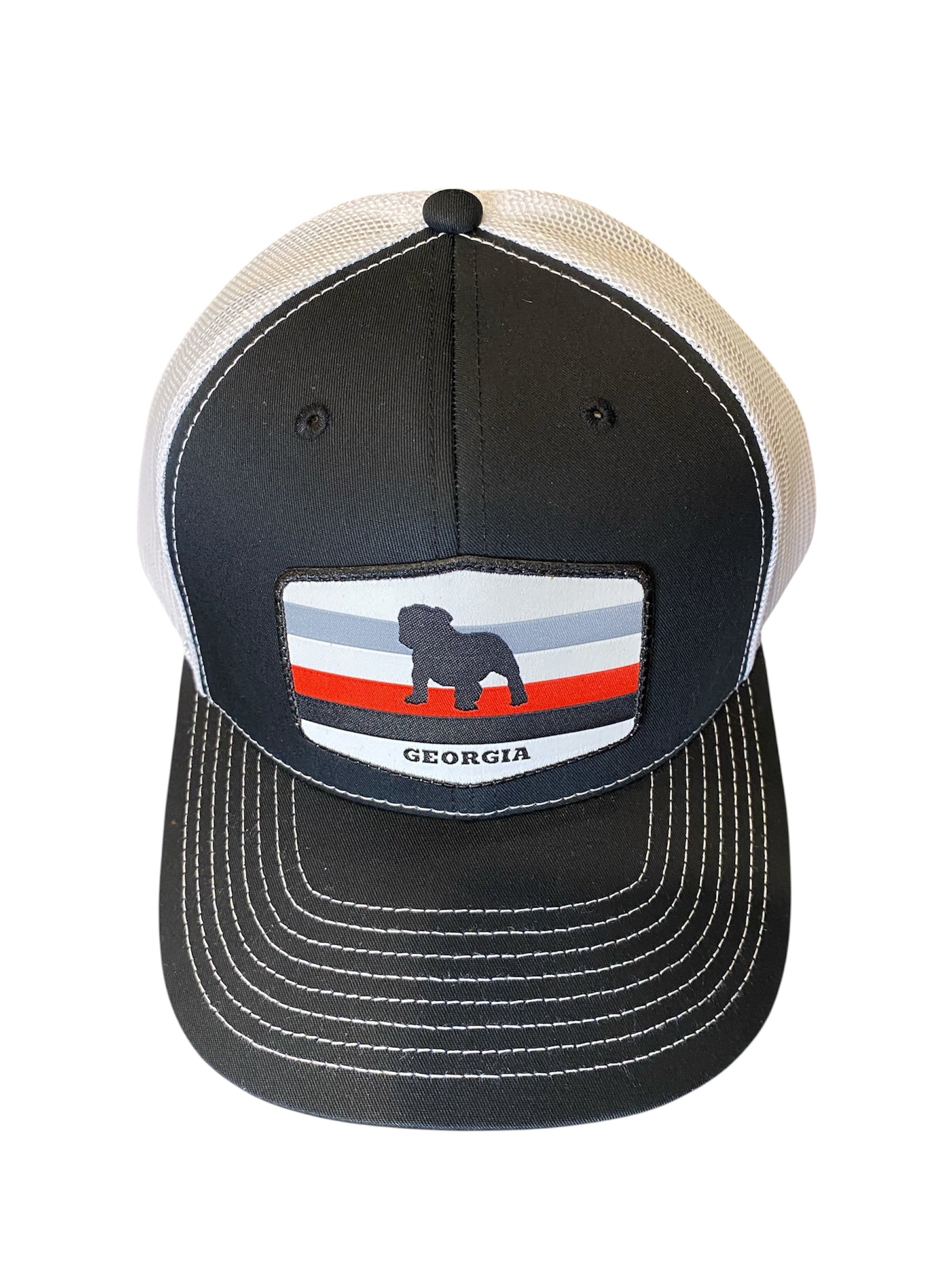 Richardson 112 Bulldog Stripes in black/white mesh