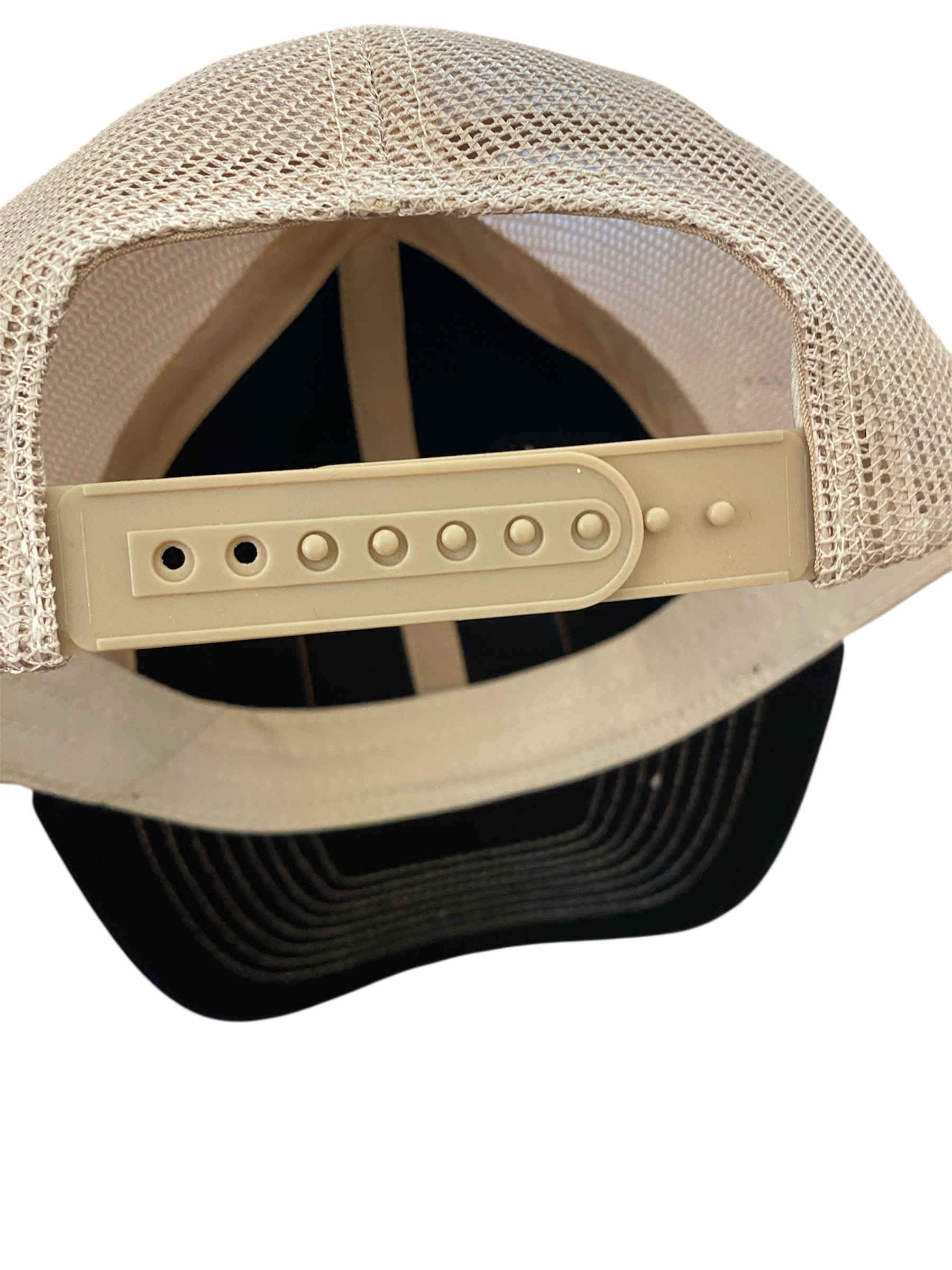 SaHCo HAT patch unstructured trucker hat in black/off-white mesh