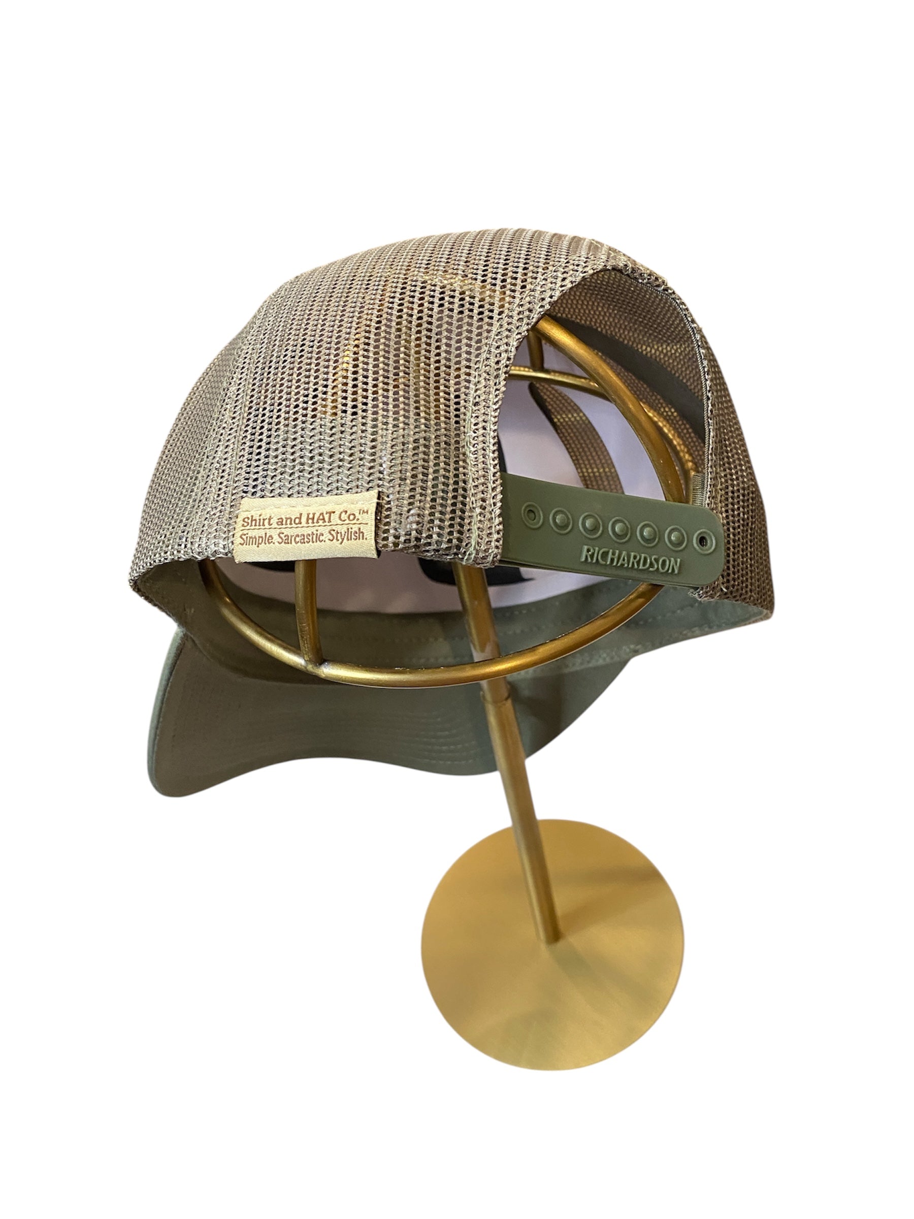 Leather patch BULLDOGS trucker hat in olive green