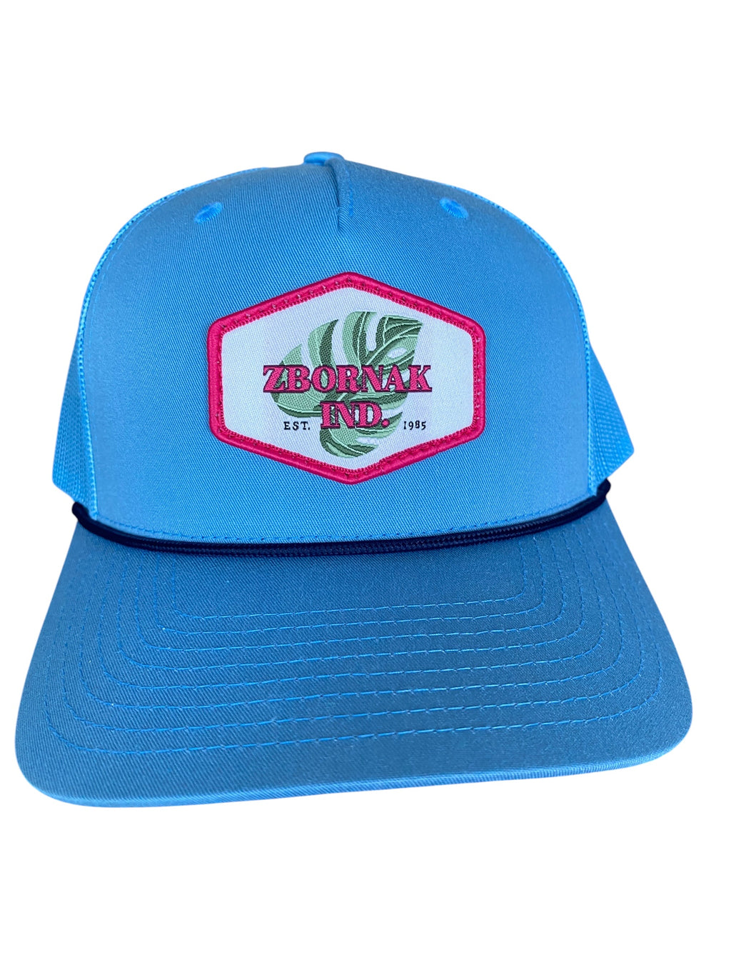 Woven Patch Zbornak Ind. light blue cap with navy rope