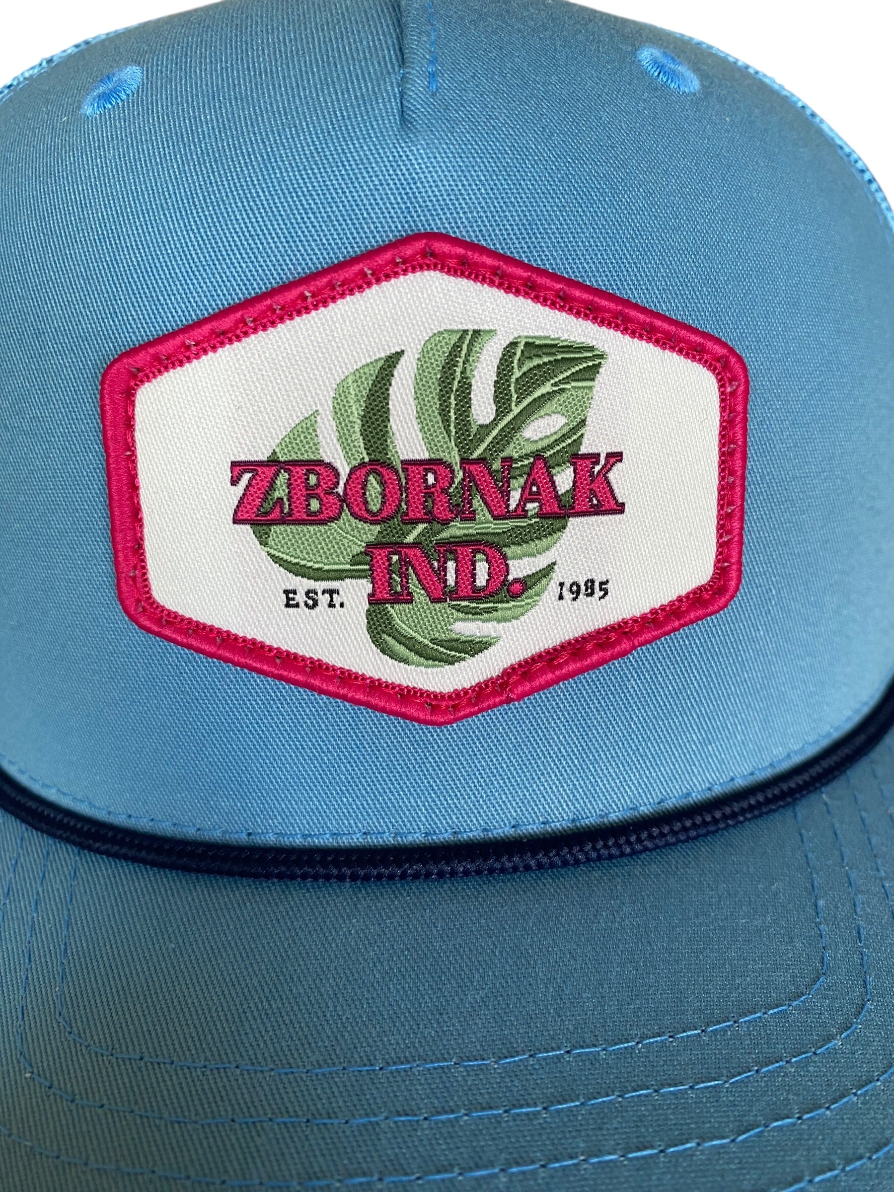 Woven Patch Zbornak Ind. light blue cap with navy rope