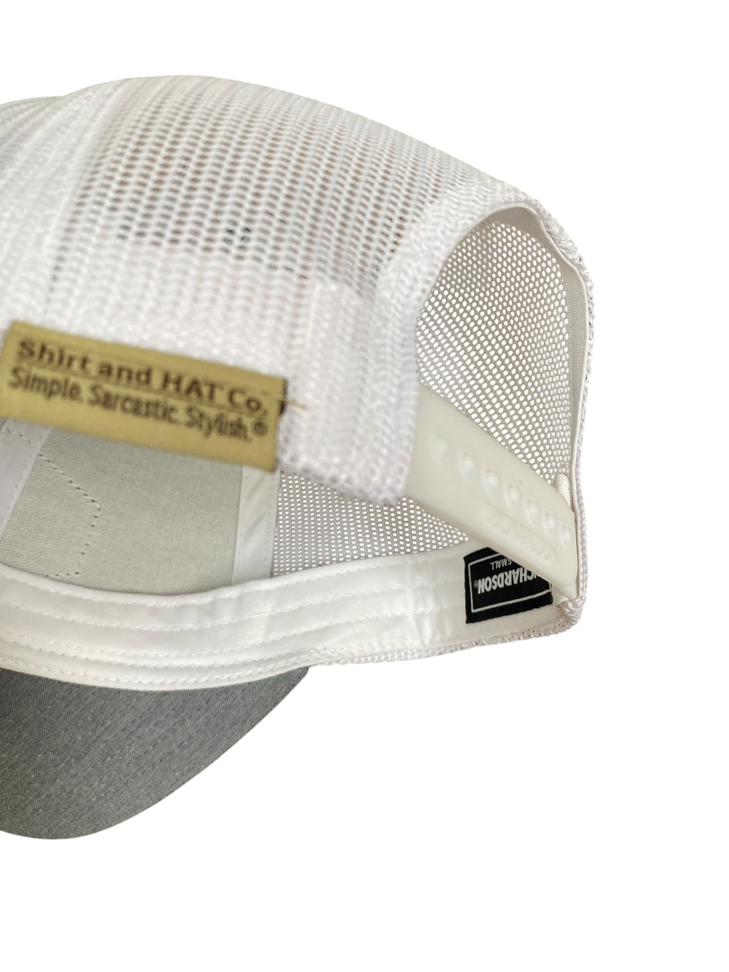 Woven Patch Zbornak Ind. Trucker Hat in heather gray and white Adult small