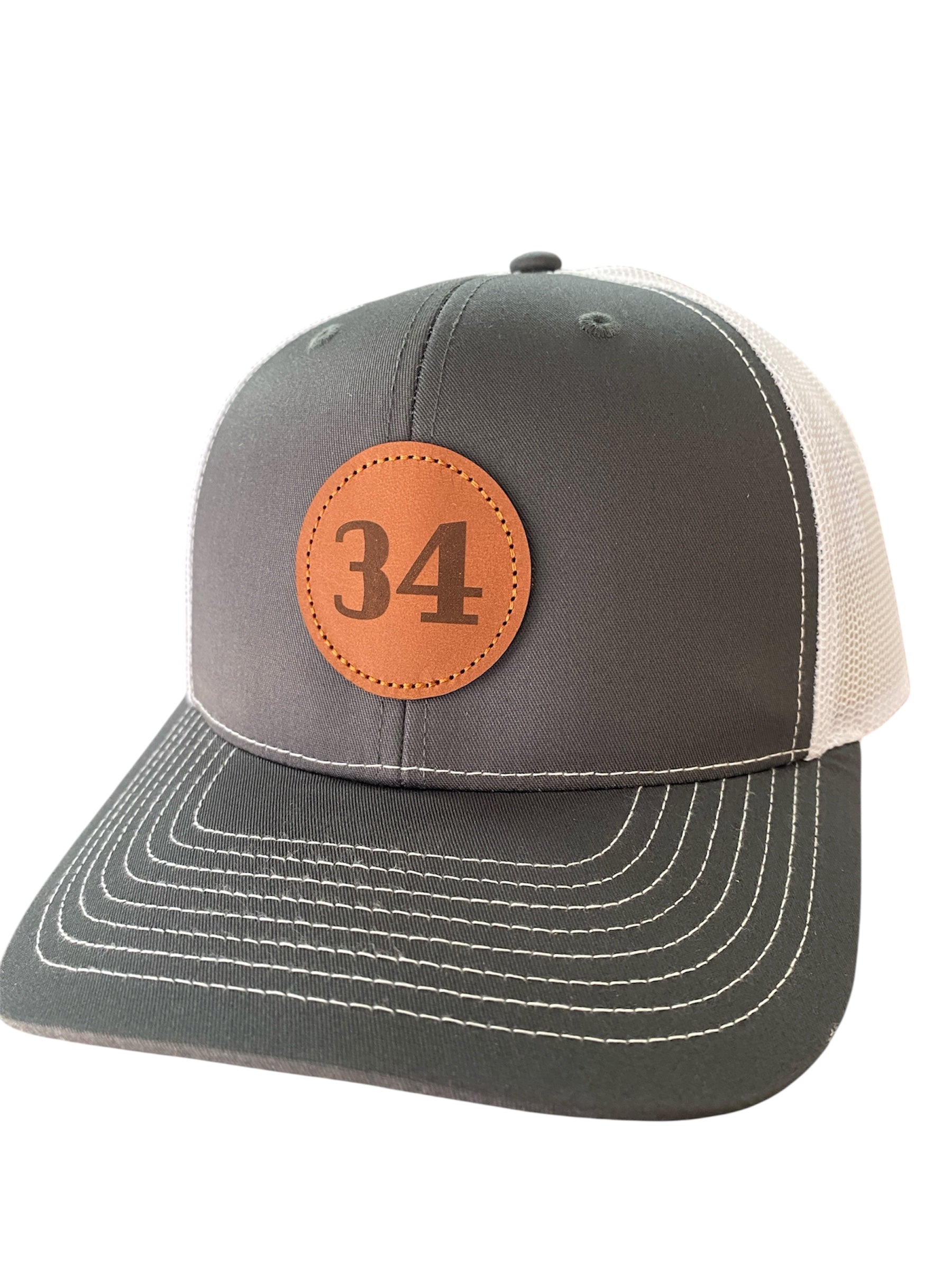 Circle Patch 34 hat in charcoal/white mesh