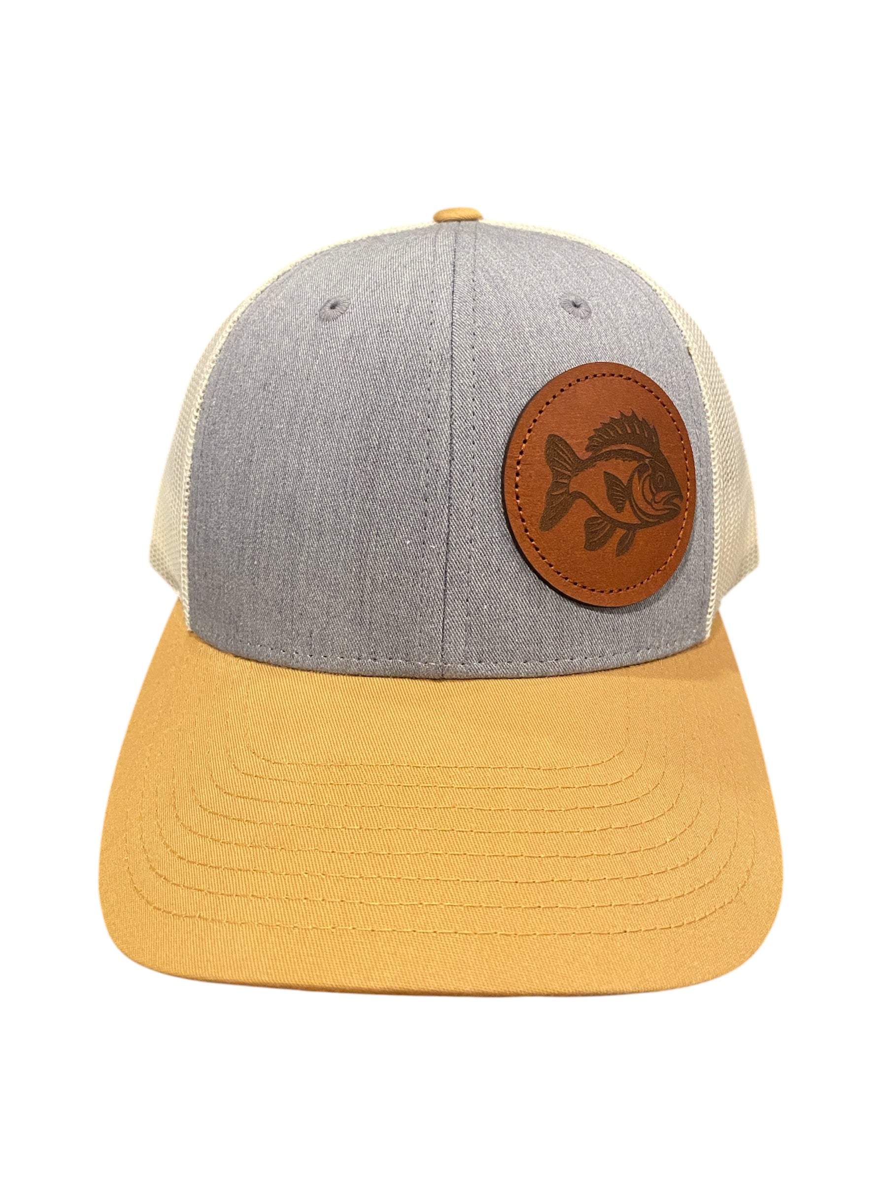Askew Crappie Trucker Hat tricolor gold/gray/cream