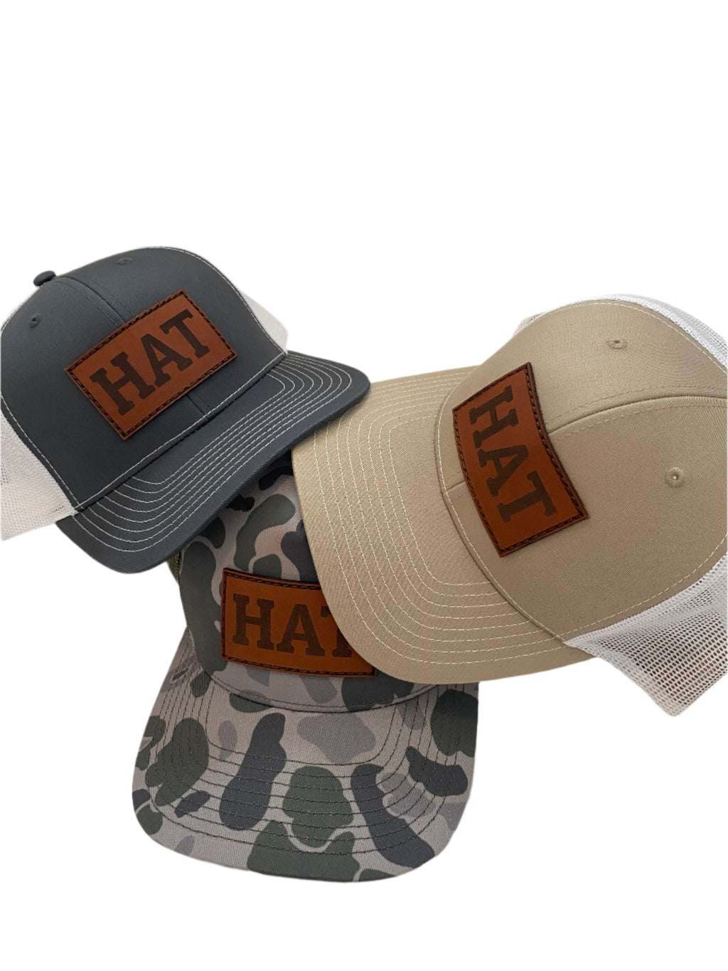 stack of three hats